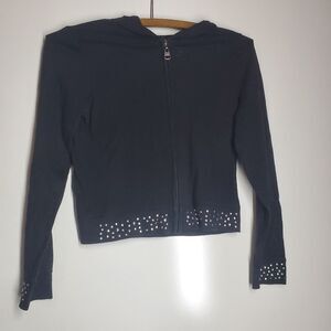 Justice Black Light Jacket for Girls.  Size 10.  With Bling